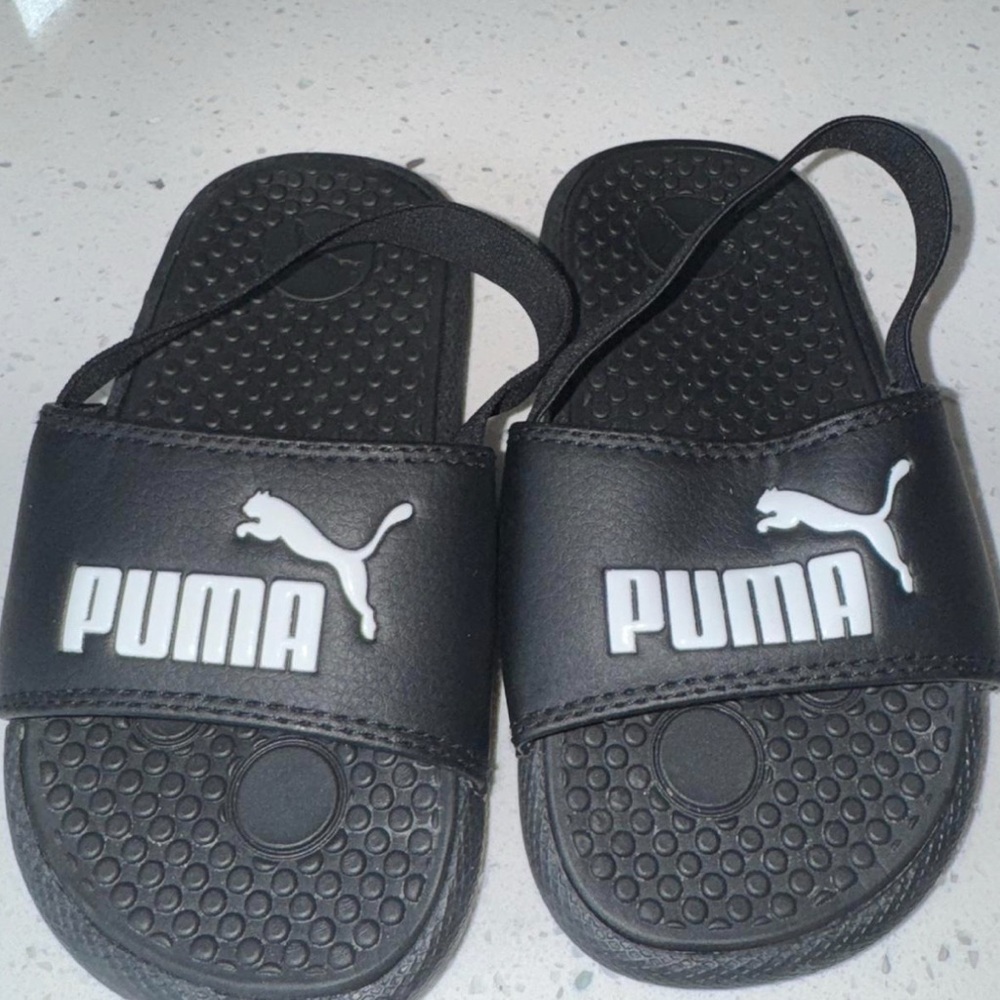 PUMA Kids Black Slide Sandals
